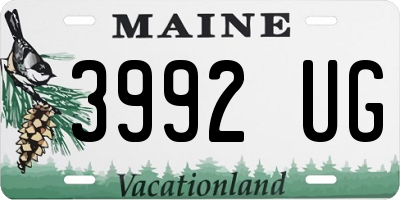 ME license plate 3992UG