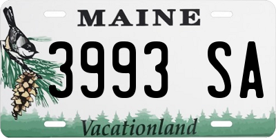 ME license plate 3993SA