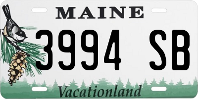 ME license plate 3994SB