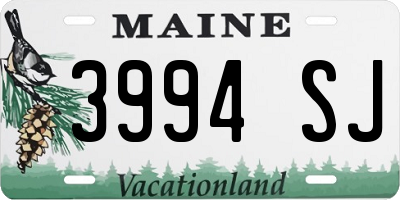 ME license plate 3994SJ