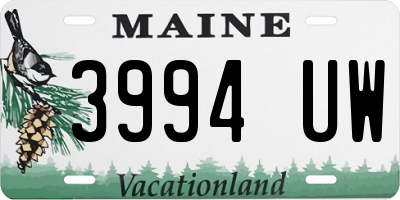 ME license plate 3994UW