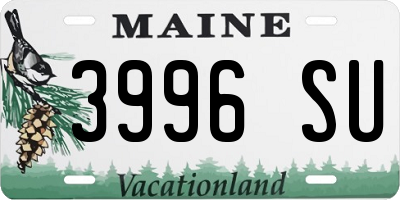 ME license plate 3996SU