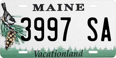 ME license plate 3997SA