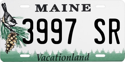 ME license plate 3997SR