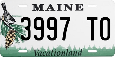 ME license plate 3997TO