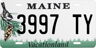 ME license plate 3997TY