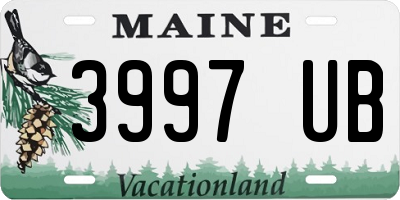 ME license plate 3997UB