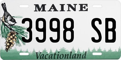ME license plate 3998SB