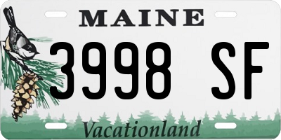 ME license plate 3998SF