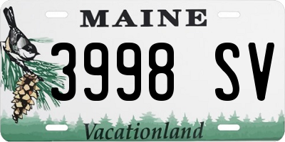 ME license plate 3998SV