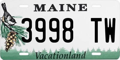 ME license plate 3998TW