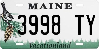 ME license plate 3998TY