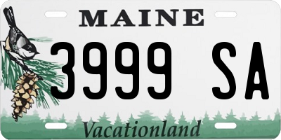 ME license plate 3999SA