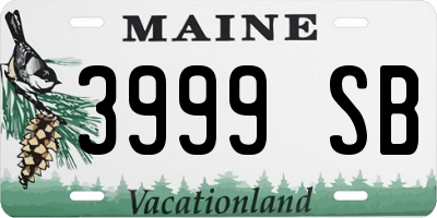 ME license plate 3999SB