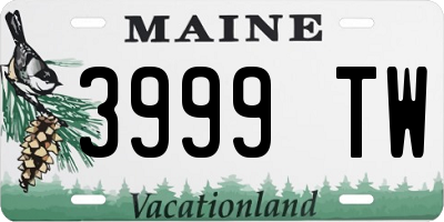 ME license plate 3999TW