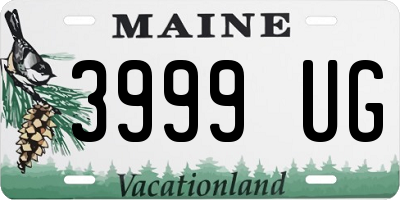 ME license plate 3999UG