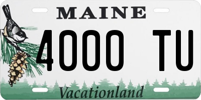 ME license plate 4000TU