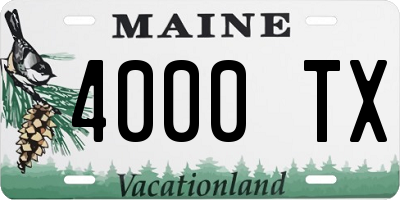 ME license plate 4000TX