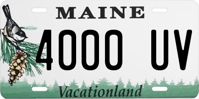 ME license plate 4000UV