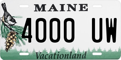 ME license plate 4000UW