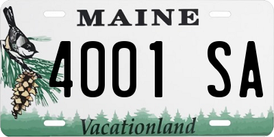 ME license plate 4001SA