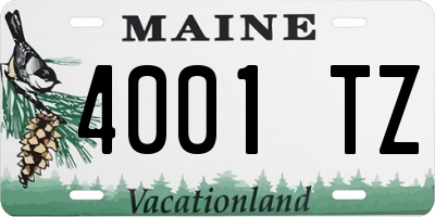 ME license plate 4001TZ