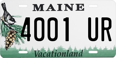 ME license plate 4001UR