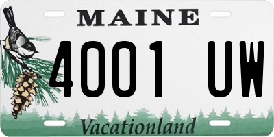 ME license plate 4001UW