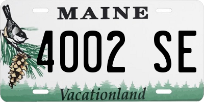 ME license plate 4002SE