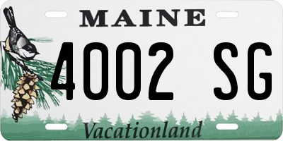 ME license plate 4002SG