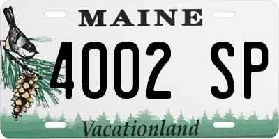 ME license plate 4002SP