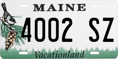 ME license plate 4002SZ