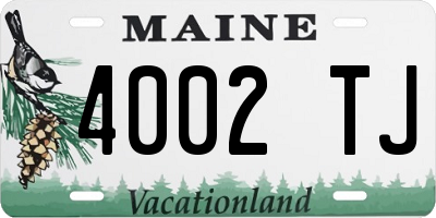 ME license plate 4002TJ