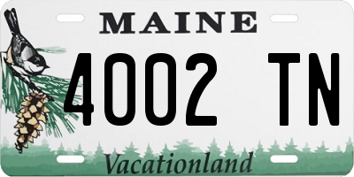 ME license plate 4002TN