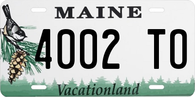 ME license plate 4002TO