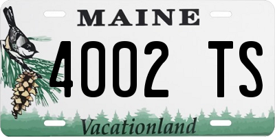 ME license plate 4002TS