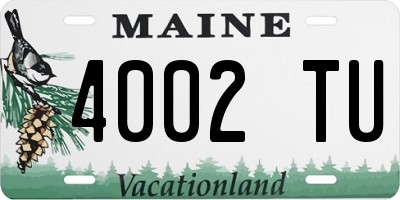 ME license plate 4002TU