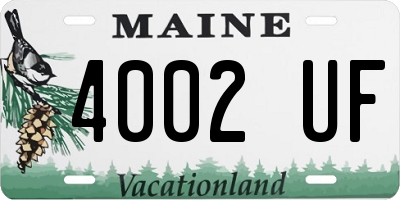 ME license plate 4002UF