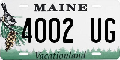 ME license plate 4002UG