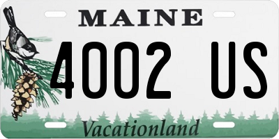 ME license plate 4002US