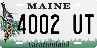 ME license plate 4002UT