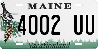 ME license plate 4002UU