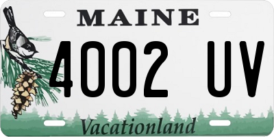 ME license plate 4002UV