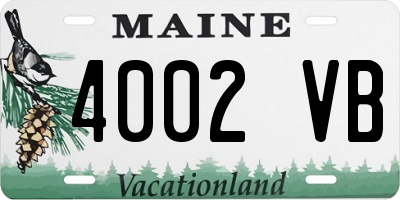 ME license plate 4002VB