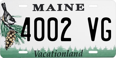 ME license plate 4002VG