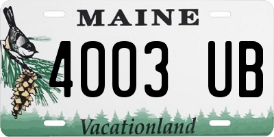 ME license plate 4003UB