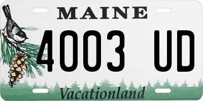 ME license plate 4003UD
