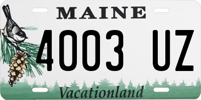 ME license plate 4003UZ