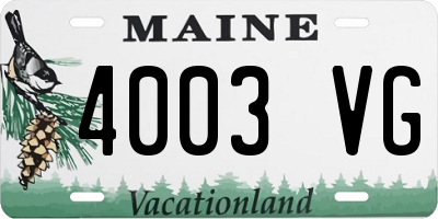 ME license plate 4003VG