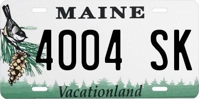 ME license plate 4004SK